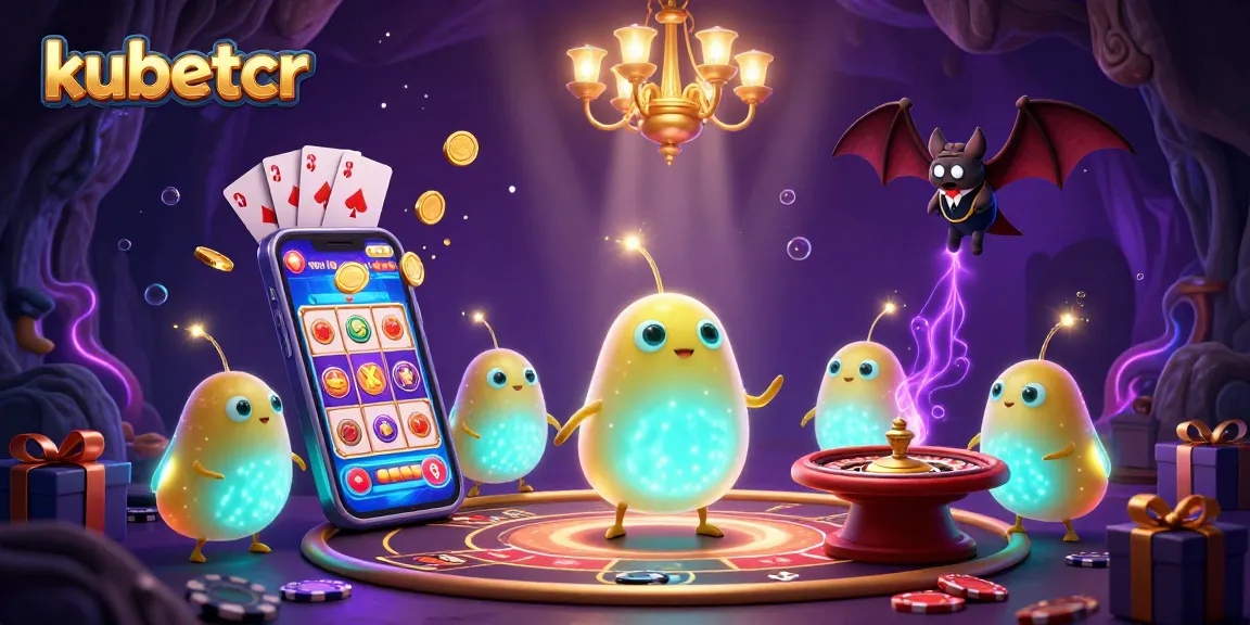 Experience the thrill with kubetcr in a vibrant cave casino scene featuring bioluminescent glowworms.