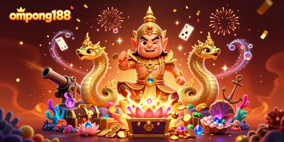 ompong188 menyajikan ilustrasi kasino digital yang memukau dengan karakter penuh warna dan elemen permainan dinamis.
