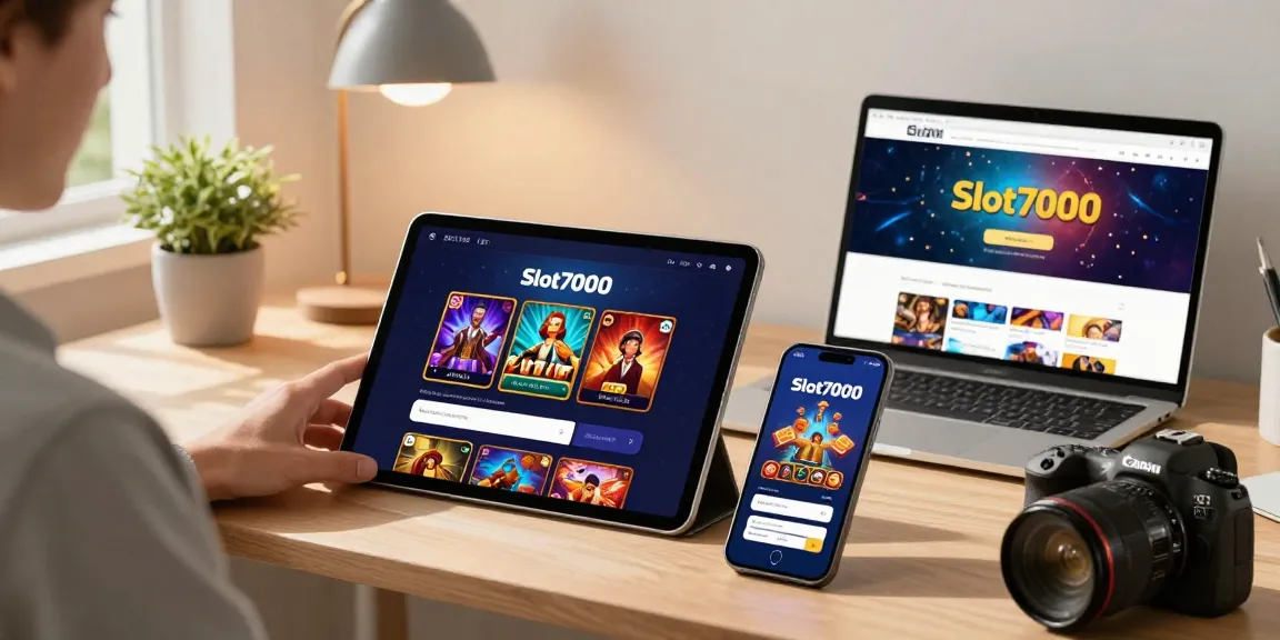 Login experience on Slot7000 showcasing seamless access on mobile and tablet in a cozy home office setup.