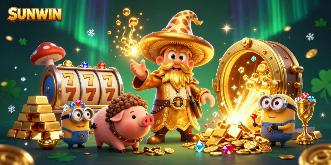 Engage in the magical world of SUNWIN, where golden treasures and vibrant slot reels await lucky players.