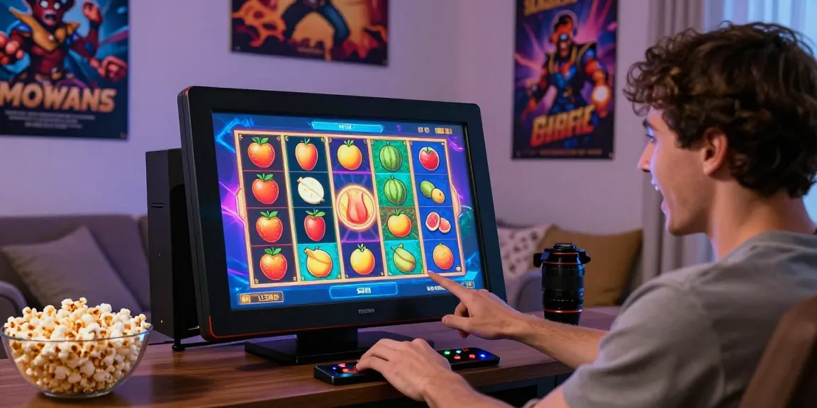 Pengalaman bermain slot jackpot menyenangkan di ruang tamu dengan perangkat modern.