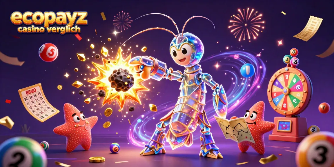 Engage in ecoPayz casino vergleich with a vibrant 3D illustration showcasing dynamic gambling elements.